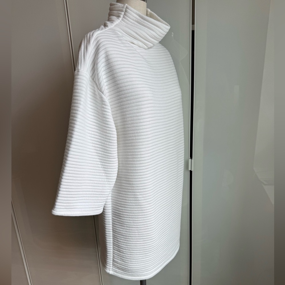 Zara Cream Ribbed Knit Top - Picture 3 of 8